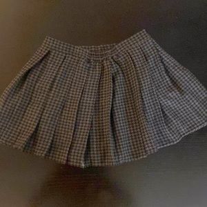 Gray and Black Pleated Mini Skirt